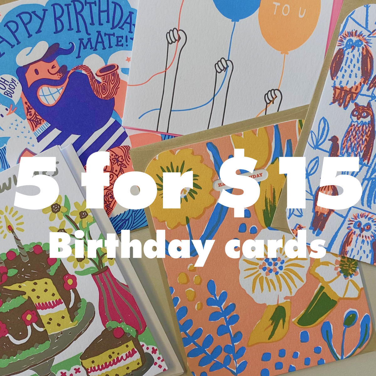 5 for $15 Birthday Card Bundle
