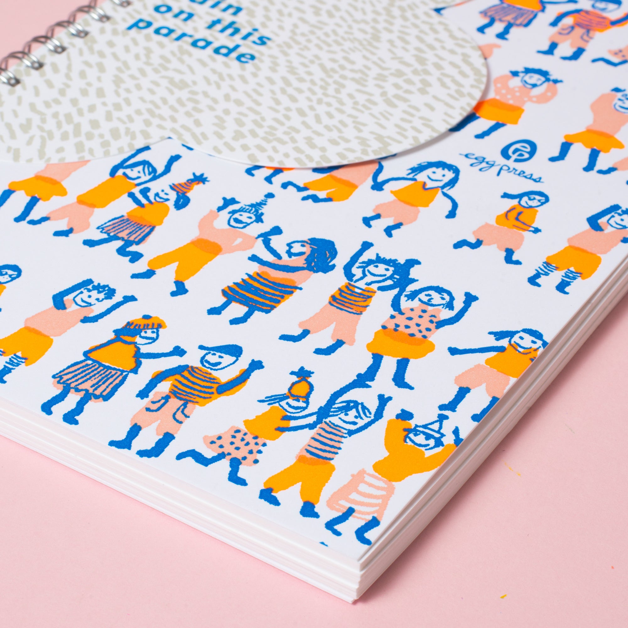 Rainy Day Parade Blank Letterpress Notebook