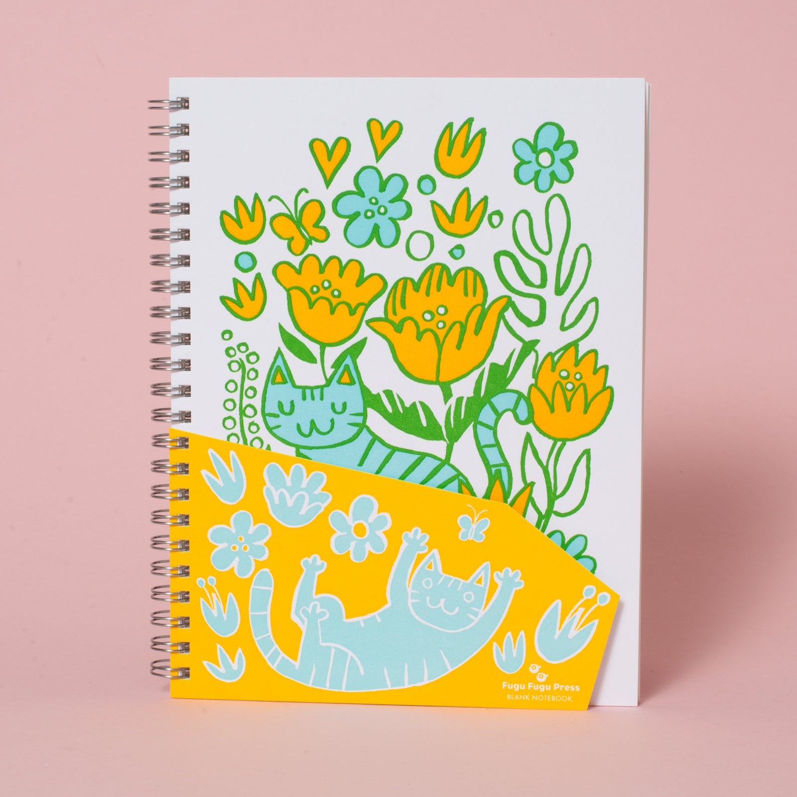 Cat Garden Blank Letterpress Notebook