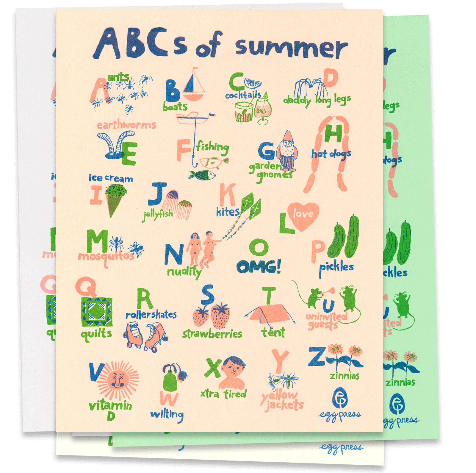 ABC's of Summer Risograph Print